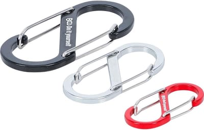 Karabijnhaak Assortiment - Dubbele Haken - Praktisch Bevestigen - Drie Maten - 44-75mm - Zilver