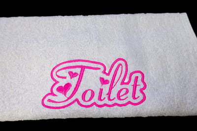 Gastendoekje, Toilet handdoek, Geborduurde handdoek, Geborduurde gasten doek, Toilet, WC handdoekje, Handdoek met tekst, XLX®