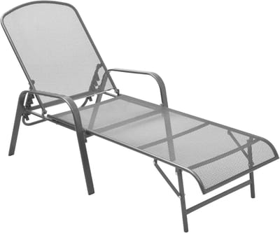 Metalen ligstoel - Relaxstoel tuin - Buiten ontspannen - 5 standen rugleuning - 66 cm breed - Antraciet