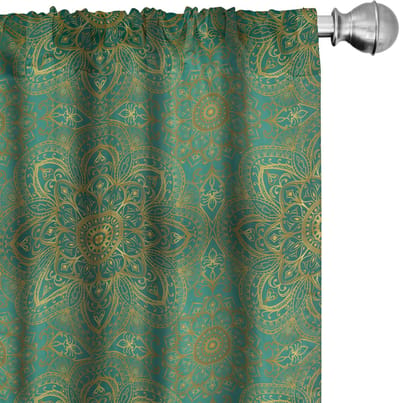 ABAKUHAUS Orient Voorhangen – Rich Curly – 2x75x175 cm – Turkoois