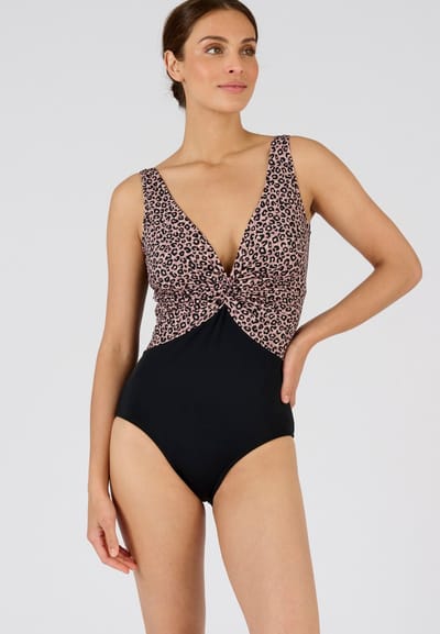 Damart - Gedrapeerd badpak Perfect Fit by Damart - Dames - Bruin - 42