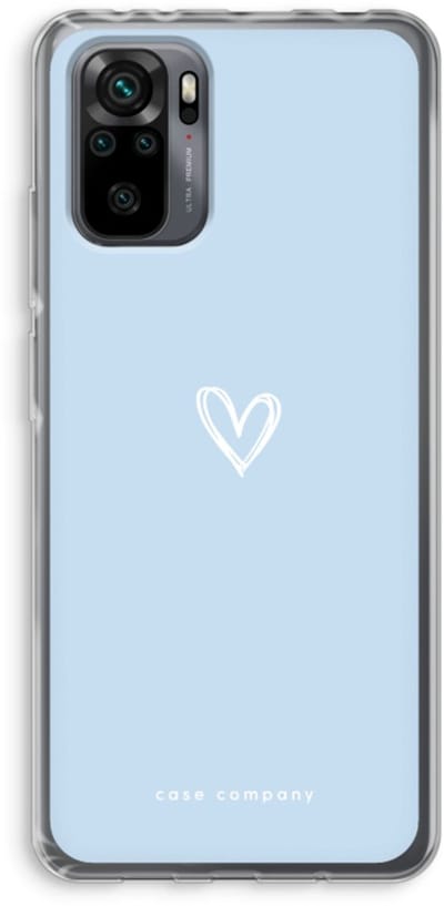 Case Company® - Hoesje geschikt voor Xiaomi Redmi Note 10 Pro hoesje - Klein Hart Blauw - Soft Cover Telefoonhoesje - Bescherming aan alle Kanten en Schermrand