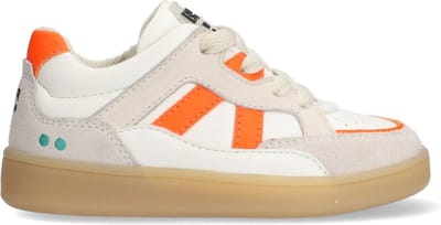BunniesJR 225452-401 Jongens Lage Sneakers - Oranje/Wit/Grijs - Leer - Veters