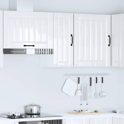 vidaXL - Keukenbovenkast - Lucca - bewerkt - hout - hoogglans - wit