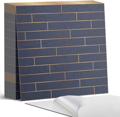 Coloray Plaktegels - Bakstenen muurtextuur Zelfklevende Tegels - 20 cm x 20 cm - Marine Plaktegels - 20 stuks - Vierkant PVC Tegels - Plaktegels Badkamer - Plaktegels Vloer - Vinyltegels Vloer Zelfklevend - Wandtegel Zelfklevend