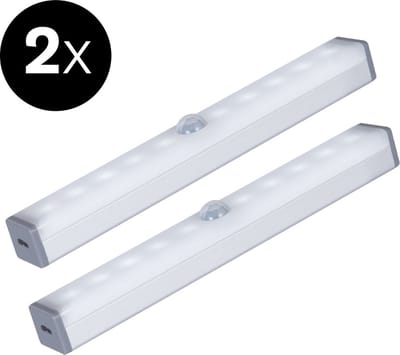 Sinji LED Lamp Bewegingssensor 2 – PACK – Kastverlichting/ Keukenverlichting op batterij – LED Kast verlichting Draadloos - 15 cm