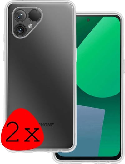 Hoesje 2 Stuks - Geschikt voor Fairphone 5 - Sterk & Shockproof - Case Siliconen - Back Cover - Telefoon Hoes - Transparant
