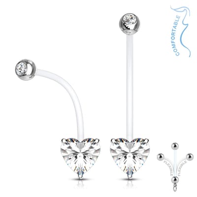 Piercing witte hart - LMPiercings