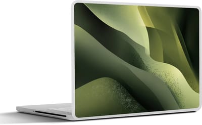 Laptop sticker - 10.1 inch - Gaming - Golven - Abstract - Heuvels - Groen - 25x18cm - Laptopstickers - Laptop skin - Cover