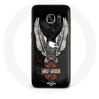 Coque - Harley Davidson - Galaxy S7 - Noir - Aigle logo - Rigide
