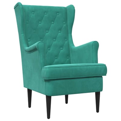 vidaXL - Fauteuil - Turquoise - Fluweel