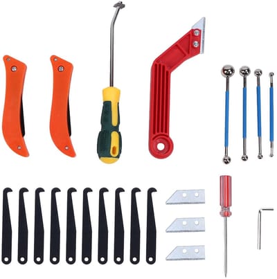 Dailygoods- Voegenreinigingsset Professioneel - Hardmetalen Schraper - Reinigingsborstel - Antislip Greep - Demonteerbare Messen - Duurzaam ABS-Materiaal - Voegenverwijderaar