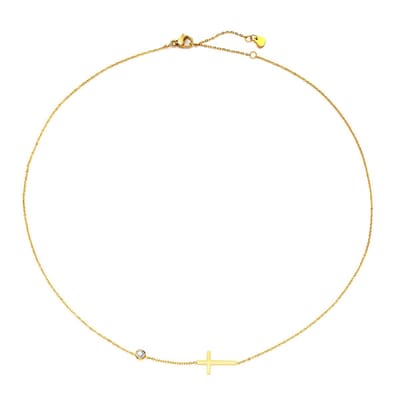 Sorprese Ketting - Crystal Cross - goudkleurig - Ketting Dames - cadeau - Model Y