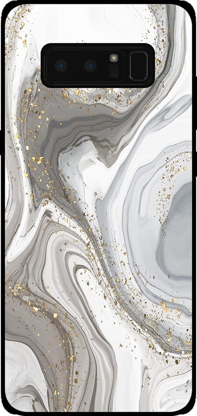 Smartphonica Telefoonhoesje Geschikt voor Samsung Galaxy Note 8 met marmer opdruk - TPU backcover case marble design - Zilver geschikt voor Samsung Galaxy Note 8