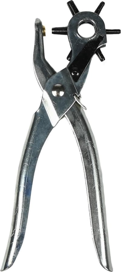 Benson Revolvertang - Gaatjestang - 6 maten - Vergrendeling - 22 cm - Voor leer, textiel en kunststof