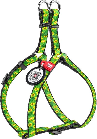 WAUDOG Advacado Harnas / Hondentuigje - Nylon - Gratis QR-tag - Breedte: 10 mm - Borstomtrek: 28 - 40 cm (GELIEVE ALVORENS BESTELLEN OPMETEN)