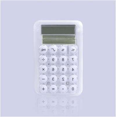 Transparante Rekenmachine - Desktop Calculator - Dagelijkse Berekeningen - 8-cijferig LCD - Standaard Formaat - Wit