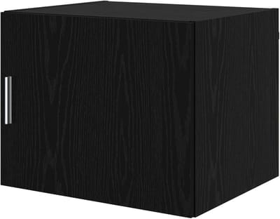 Rustieke wandkast - Houten opberger - Woonkamer decoratie - Natuurlijke houttextuur - 50 x 42.5 x 40 cm - Zwart eiken-look