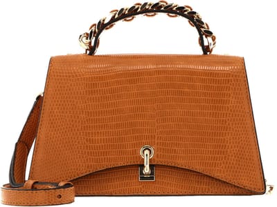 SEIDENFELT MANUFAKTUR Handtas Schoudertas Vium Handbag with lock Dark Honey / Gold Lichtbruin