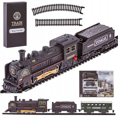 Elektrische Stoomlocomotief met 2 Wagons - Licht & Geluid