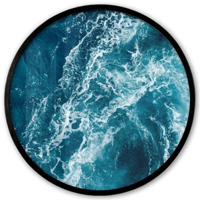 Poster in lijst Rond - Fotolijst 40x40 cm - Posters - Zee - Water - Golf - Ronde posterlijst zwart - Decoratie - Wanddecoratie woonkamer - Muurdecoratie slaapkamer