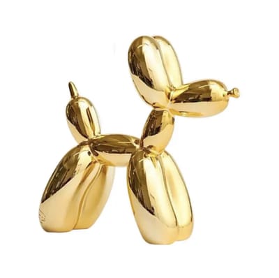 Ballonhond - Standbeeld Ballon Hond - Ballonhondje - Ballonhondjes Beeld - 10 cm - Goud