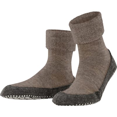 FALKE Cosyshoe Noppen op de zool wol huissokken heren bruin - maat 39-40