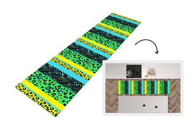 Keukenloper - Loper keuken - Design - Panterprint - Geel - Groen - 200x50 cm - Keukenloper vinyl