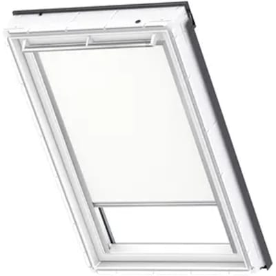 VELUX Origineel Verduisterend Rolgordijn (DKL), Zilveren Kozijn, P04, P34, 404, Wit