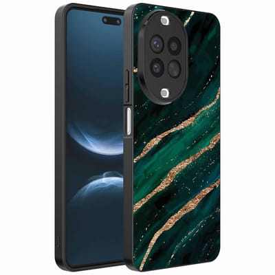Geschikt voor Huawei Nova 14 Pro Telefoonhoesje met marmer opdruk - TPU backcover case marble design - Groen Goud - Smartphonica geschikt voor Huawei Nova 14 Pro