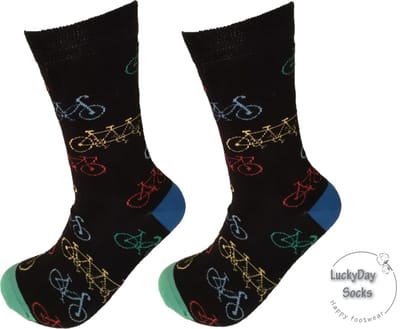 Fietsen sokken -Leuke sokken - Vrolijke sokken - Luckyday Socks - Sokken met tekst - Aparte Sokken - Sokken waar je vrolijk van wordt - Maat 36-41