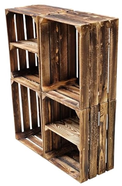 Set van 4 unieke houten kisten voor decoratie en opbergruimte
