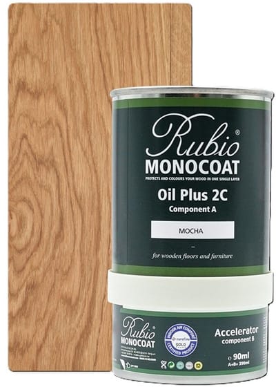 Rubio Monocoat Oil Plus 2C - Ecologische Houtolie in 1 Laag voor Binnenshuis - Mocha, 390 ml (15 m²)