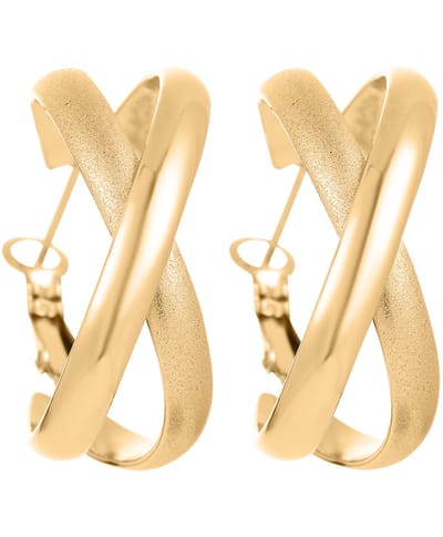 Malinsi® Oorbellen Dames Hybridmatt - Gold Plated RVS 29mm - Sieraden Oorringen Vrouw - Oorstekers meisje