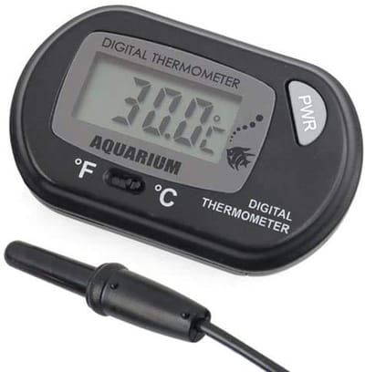 JHUBERS - Digitale Thermometer - Aquarium - LCD Temperatuurmeter - Tropisch en Marine - Nauwkeurig - Geschikt voor Vivarium - Wit
