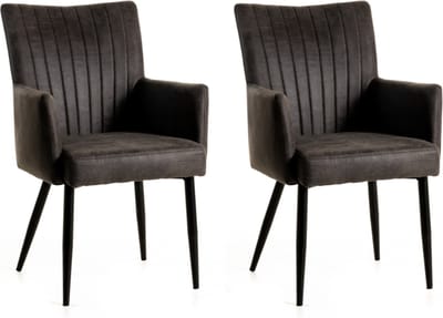 WAYS. – Sfeervolle Kunstleren eetkamerstoelen – Mouse – Houten poten – Klassiek design – 2 stuks