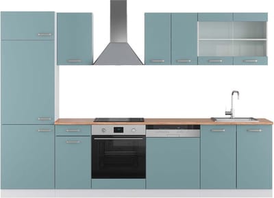 Vicco R-Line Complete keukeneenheid – 300 cm, WB Eik Blauw-grijs/wit