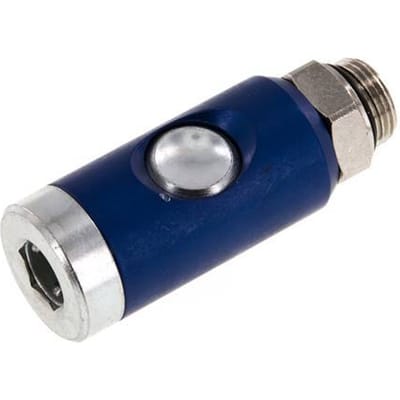 Gehard staal DN 7.4 Safety Luchtkoppeling Snelkoppeling met Drukknop G 3/8 inch Buitendraad - CLS7-M-ST-SEP-038