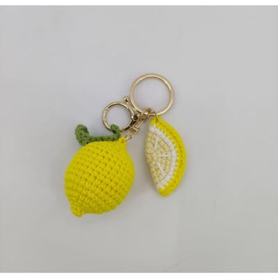 Creatieve Fruit Serie Haak Sleutelhanger Schattige Citroen Pop Breien Sleutelhangers Voor Tas Hanger Rode Kers Sleutelhanger Gepersonaliseerde Accessoires gray