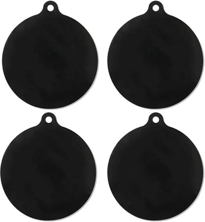 Inductie Beschermer Set - 4 Stuks - 22cm - Warmte Geïsoleerde Mat - Inductie Afdekplaat - Afdekplaat Voor Kookplaat - Ronde Inductie Kookplaat Protector Mat - Antislip - Zwart
