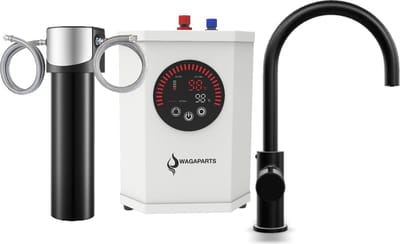 3in1 direct kokend heet waterkraan incl. boiler en filter- 2.4L boiler - Zwart