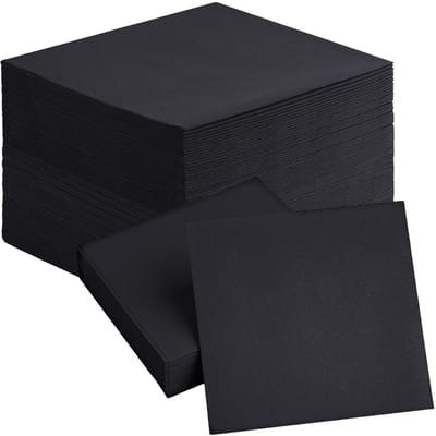 Dailygoods- Cocktailservetten Premium - Zacht/Dikker - 100 Stuks - 19,9 x 19,9 cm - Zwart - Absorberend/Premium Kwaliteit - Servetten