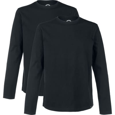 R.E.D. by EMP Shirt met lange mouwen - Double Pack Long-Sleeve Tops In Black with Crew Neck - S tot 5XL - voor Mannen - zwart