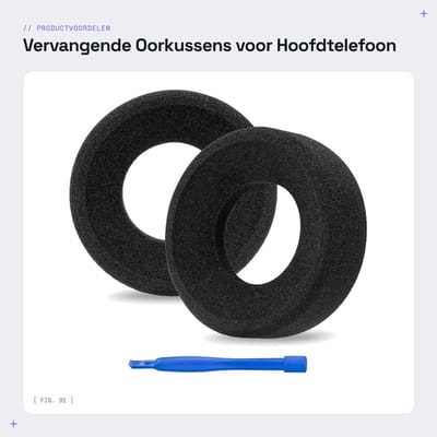 Dailygoods- Oorkussens Vervangend - Compatibel met GRADO SR125/SR225/SR325/SR60/SR80/M1/M2 - Schuim - Set van 2 - Afmetingen 3.1"x3.1"x1 - Hoofdtelefoonpads
