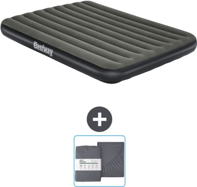 Bestway luchtbed - 2-Persoons - 152 x 203 x 25 cm - Groen - Inclusief en Hoeslaken