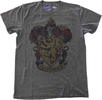Harry Potter Heren Tshirt -S- Gryffindor Dyed Grijs