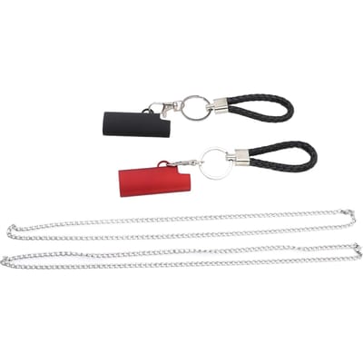 2 Porte-clés à clip à ressort en alliage d'aluminium, porte-clés, porte-clés avec étui pour briquet pour la maison, les voyages noire rouge