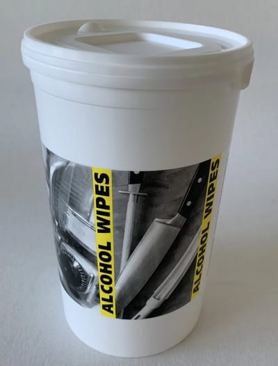 Alcohol doekjes 300 stuks van 13x 30 cm in een emmertje