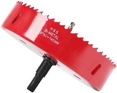 Dailygoods- Gatenzaag HSS Bimetalen 140 mm - Universele Gatenzaag - Spiraalboor - Snijdiepte 30 mm - Zeskantige Schacht - Inclusief Centreerboor Ø 8 mm - Boor