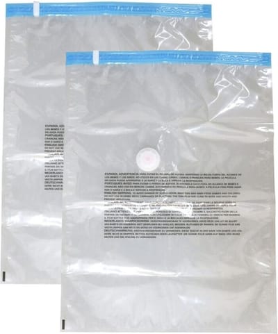 Bolsa Vacuumzakken voor kleding/textiel - Vacuum opbergzakken - 4x stuks - transparant - 45 x 60 cm - Ook voor kussens en dekens